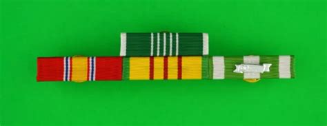 Army 4 Ribbon Bar Vietnam War Service Made In Usa Commendation
