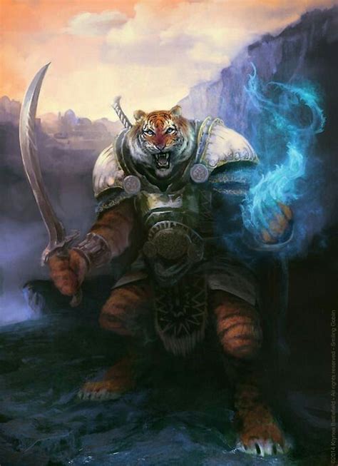 Warrior Tiger Art Fantasy Creatures Fantasy Artwork