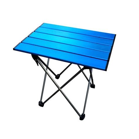 Portable Foldable Folding Table Camping Bbq Hiking Blue Mini For
