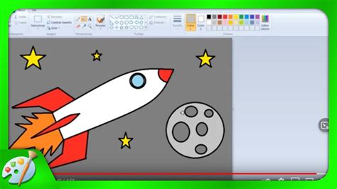 Dibujos En Paint 003 Cómo Aprender A Dibujar Un Cohete Espacial Con