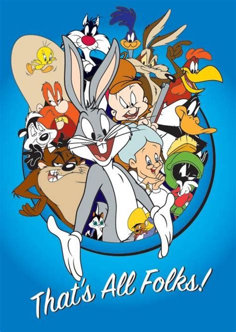 Home Looney Tunes Thats All Folks Poster Classic Cartoon