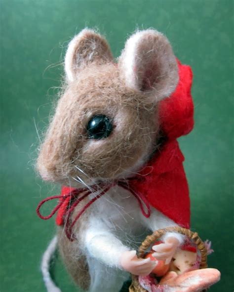 Needle Felted Ride Riding Hood Mouse Fairy Tale Andreae Ebay