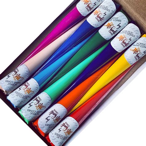 10x Multicoloured Acrylic Henna Paint Cones Mehndi Artists Etsy Uk