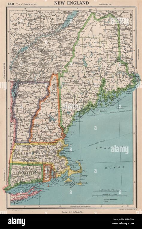 New England Connecticut Massachusetts Vermont Nh Maine Ri Stock Photo