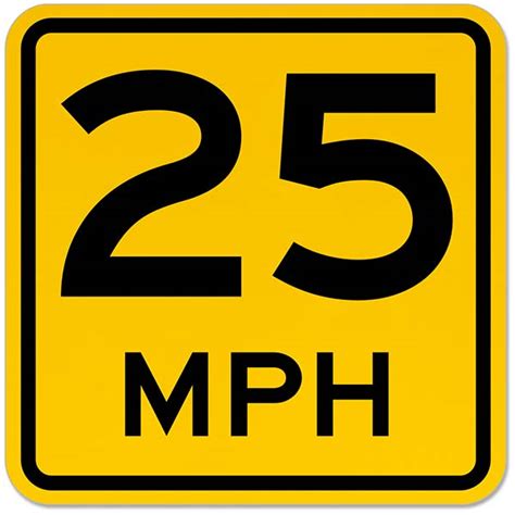 Advisory 25 Mph Sign W13 1p Shop Now W Fast Shipping