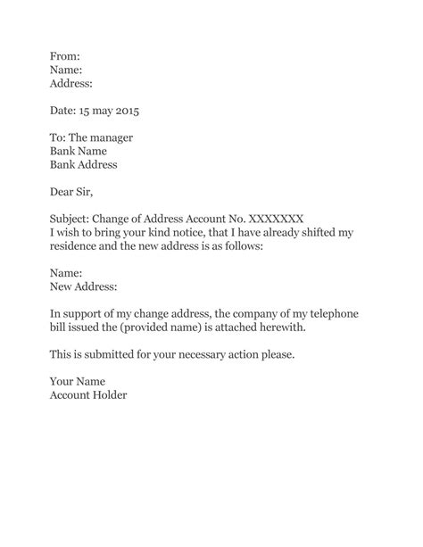 You will see below a sample letter format which can be submitted to the bank manager to update your bank account. Company Bank Account Change Letter : Company Name Change Letter To Bank / In case you would like ...