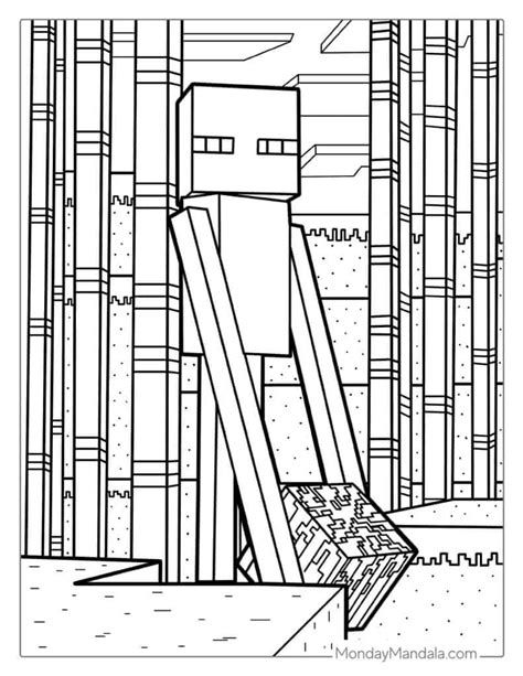 Cute Minecraft Enderman Coloring Pages