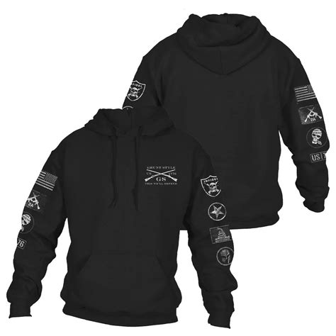 Grunt Style Morale Patch Sleeve Pullover Hooded Sweatshirt
