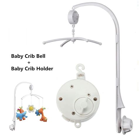 White 4pcs Baby Crib Mobile Bed Bell Toy Holder Arm Bracket Wind Up