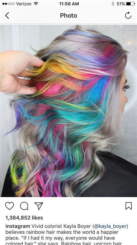 Pin By Moni Barrette On Hairstyle Ideas Rainbow Hair Color