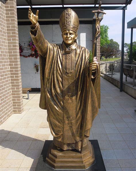 Outdoor Catholic Garden Statues Of Bronze Pope For Sale Tbc 18