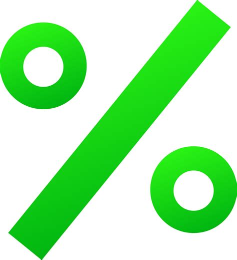 Green Percentage Sign Free Clip Art