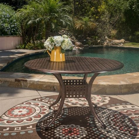 Shop Sebastian Outdoor Cast Aluminum Round Dining Table Only By