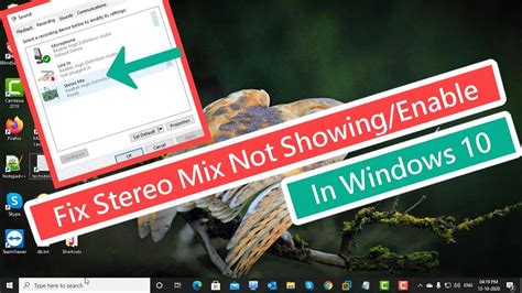 Fix Stereo Mix Not Showingenable In Windows 10 Youtube