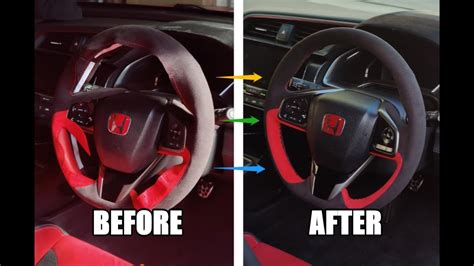 How To Do Honda Civic Type R Fk8 Steering Wheel Cover In Alcantara Diy