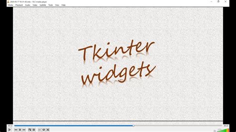Tkinter Widgets Youtube