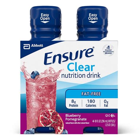 Ensure Clear Nutrition Drink Fat Free Blueberry Pomegranate 10
