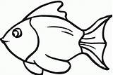 Fish Coloring Pages Simple Color Outline Drawing Print Drawings Goldfish Line sketch template