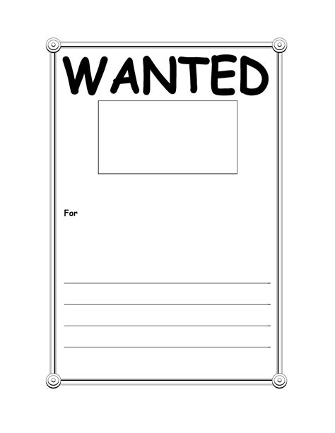 Blank Wanted Poster Printable