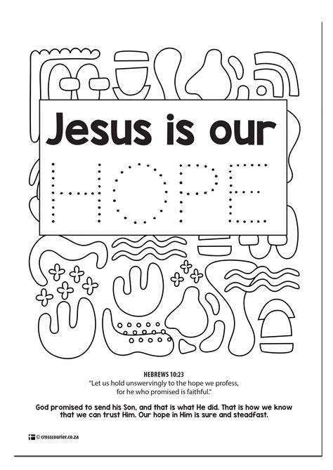 Colour Jesus Is Our Hope Cross Courier