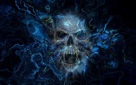 Free Download Blue Skull Myspace Graphics 1024x640 For
