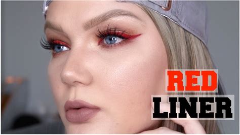 MAKEUP TUTORIAL FIRE RED EYELINER YouTube