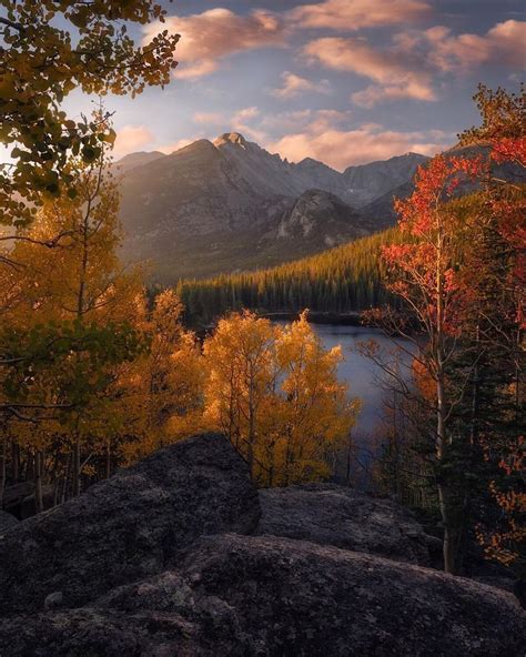 Nature Beautiful Scenery An Autumn Sunrise In The Rockies Rocky