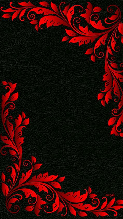 Download 720x1280 Red Black Floral Abstract Cell Phone