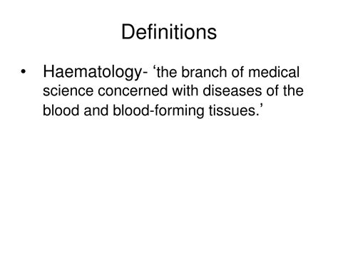 Ppt Introduction To Haematology Powerpoint Presentation Free