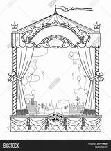 Puppet Booth Theater Drawing Coloring sketch template