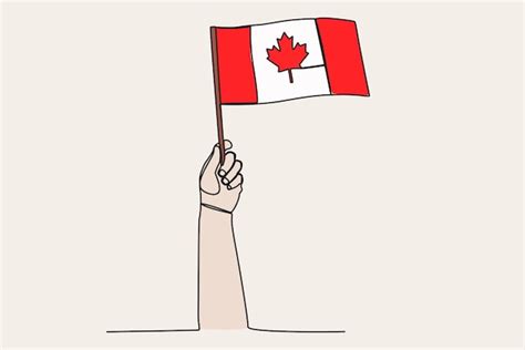 Kolorowa Ilustracja R Ki Podnosz Cej Kanadyjsk Flag Kanada Day