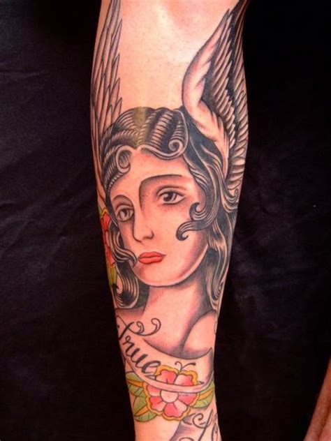 These are some samples of my custom tattoos of angels made for people who have contacted me through this blog or my site juno tattoo designs.com. Tattoos - Traditional Angel Tattoo - 60553