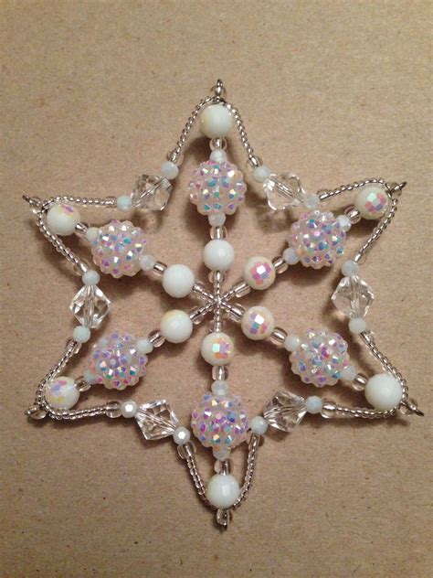 Bead Snowflake Ornament Christmas Snowflakes Ornaments Handmade