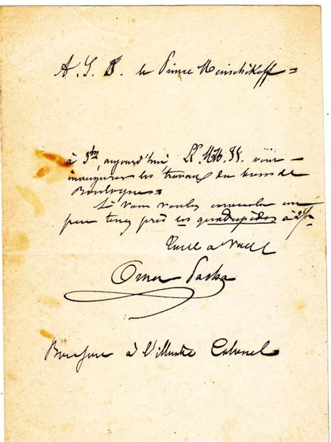 Lettre Manuscrite Signée Omar Pachaa Son Altesse Le Prince Catawiki