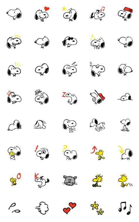 Emojis Snoopy De época Line Emoji Line Store Tatuaje De Snoopy