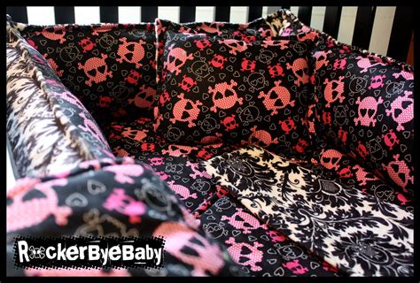 Mod jungle crib bedding set by sweet jojo designs. CUSTOM punk baby CRIB BEDDING you choose the fabric skull ...