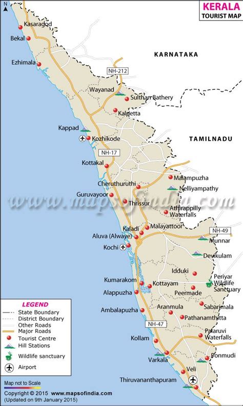 Travel Map Of Kerala Kerala Travel India Travel Guide Kerala Tourism