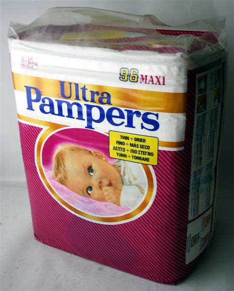 Vintage 80s Ultra Pampers Girl 96x Maxi Plastic Diapers 8 15kg 18