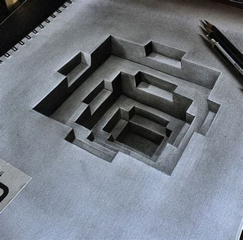 Step By Step Simple 3d Drawings Easy 3d Drawings With Pencil Step By