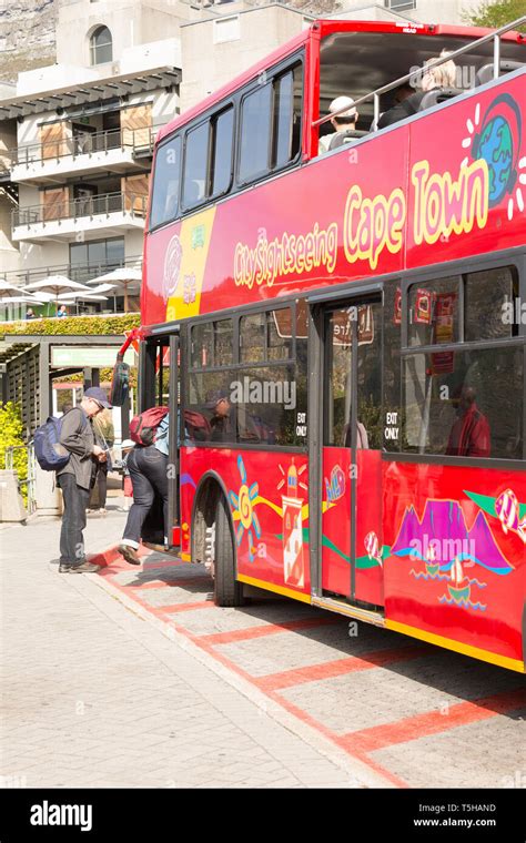 Cape Town City Sightseeing Red Hop On Hop Off Bus Parked At Table