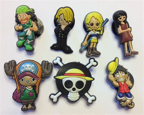Monkey D Luffy One Piece Inspired Manga 7pc Shoe Charms Cake Toppers