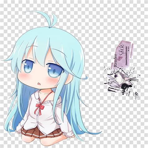 Renders Anime Chibi Girl With Teal Haired Anime Character