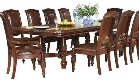 Shop Houzz Steve Silver Antoinette Double Pedestal Dining Table With
