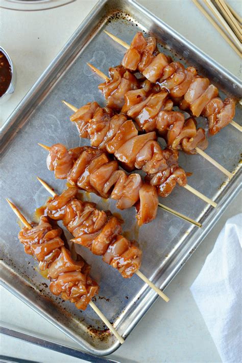 Grilled Sticky Sweet Chicken Skewers Simply Scratch