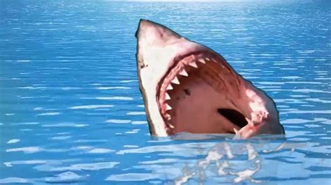 Real Great White Shark Jumping Up From Water Green Screen Youtube