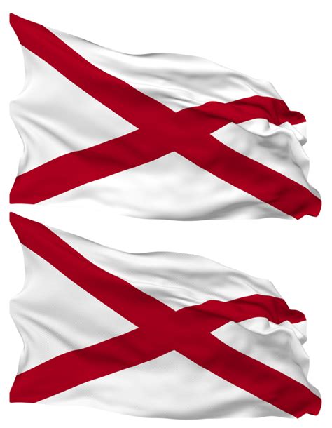 Estado De Alabama Bandera Olas Aislado En Llanura Y Bache Textura Con