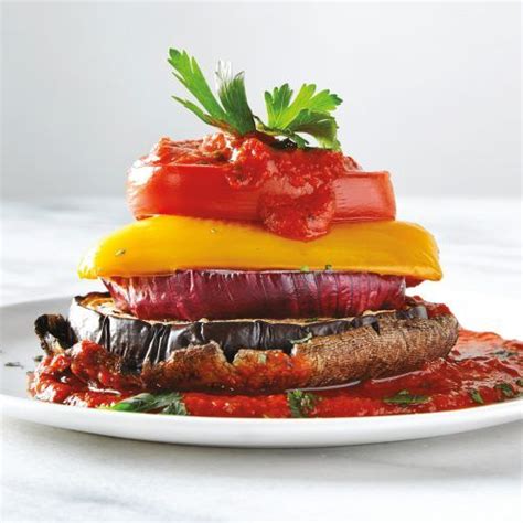 Vegetable Stacks With Tomatored Pepper Coulis Recipe Recipe