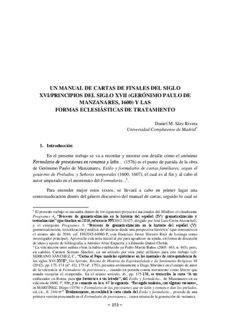 Pdf Un Manual De Cartas De Finales Del Siglo Xviprincipios Del
