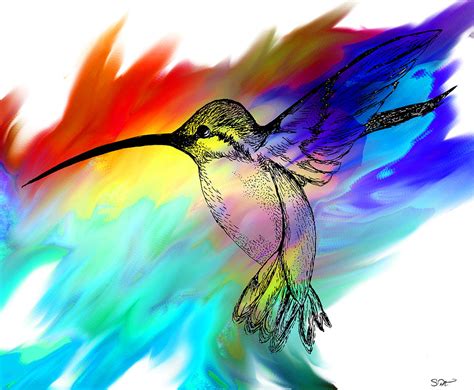 Abstract Hummingbird Painting Belajar Menggambar