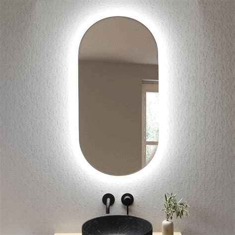 Oval Backlit Led Heated Bathroom Mirror 500 X 1000mm Irena Better Bathrooms